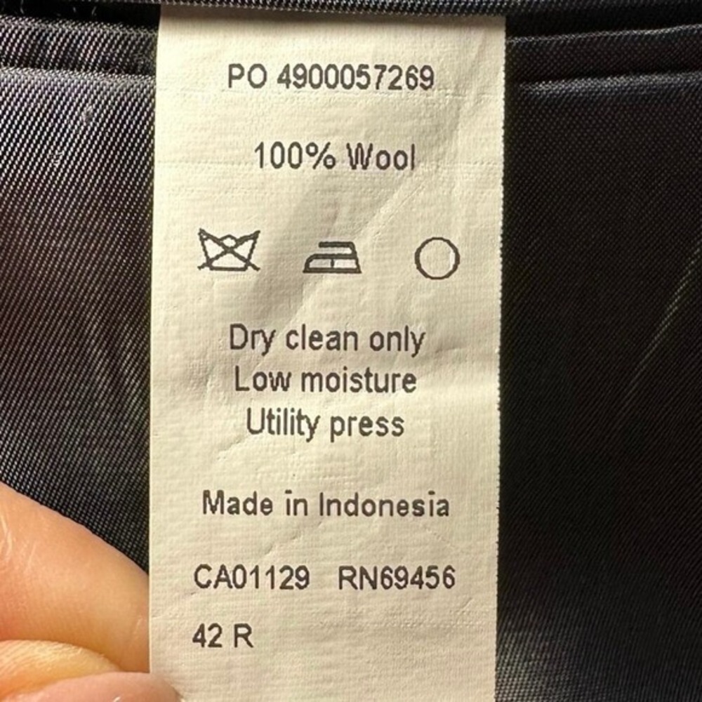 Calvin Klein 100% Wool Blazer Size 42R Gray Extreme Slim Fit 2 Button Sport Coat - Picture 14 of 15